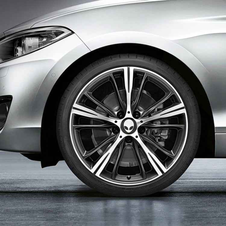 4 PCS Car-Styling Alien Pattern Metal Wheel Hub Decorative Sticker, Diameter: 5.8cm
