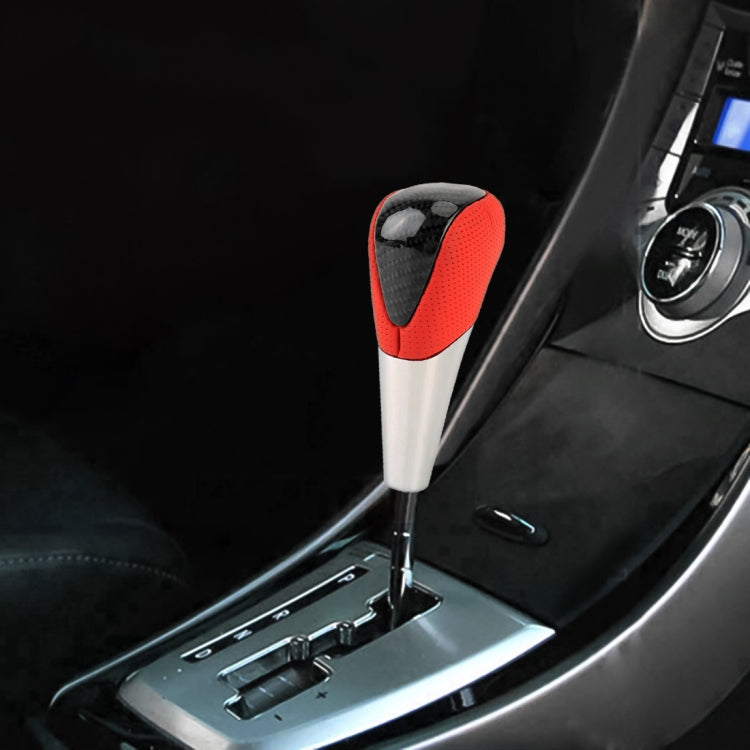 Universal High Carbon Fiber Texture Leather Hole Pattern Car Gear Shift Knob Modified Shifter Lever Knob, CMS3610A, CMS3610B, CMS3610C, CMS3610D