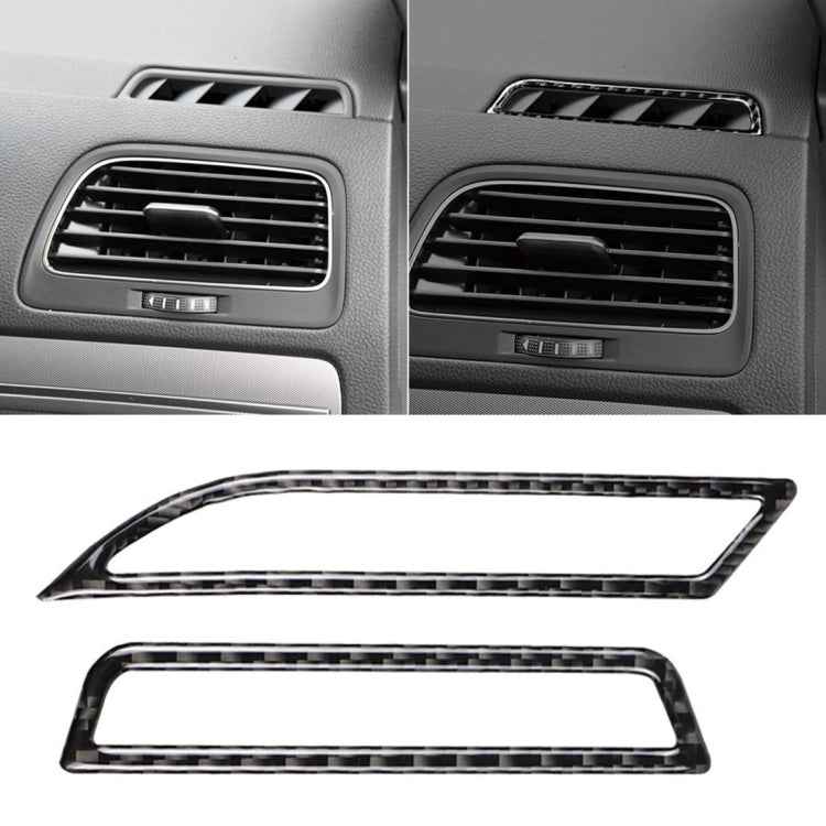 Car Carbon Fiber Air Outlet Decorative Sticker for Volkswagen Golf 7 2013-2017, Left Drive