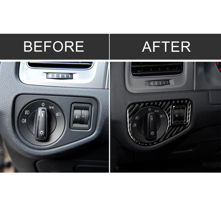 Car Carbon Fiber Headlight Switch Panel Decorative Sticker for Volkswagen Golf 7 2013-2017, Left Drive