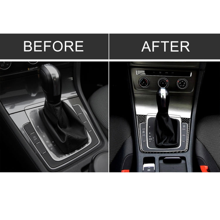 Car Carbon Fiber Gear Position Panel Frame Decorative Sticker for Volkswagen Golf 7 2018-, without Hole and Start and Stop, Left Drive