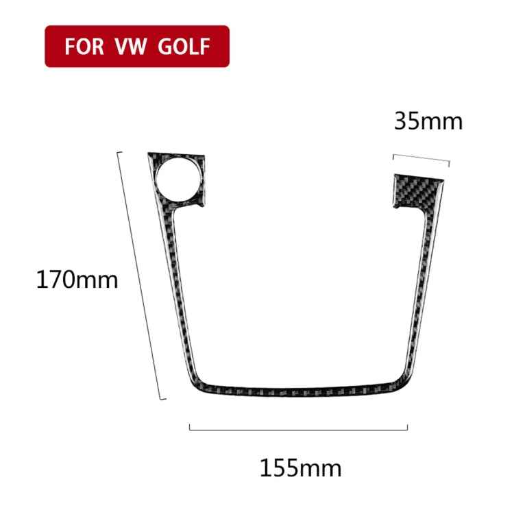Car Carbon Fiber Gear Position Panel Frame Decorative Sticker for Volkswagen Golf 7 2013-2017, with Hole and Start and Stop, Left Drive