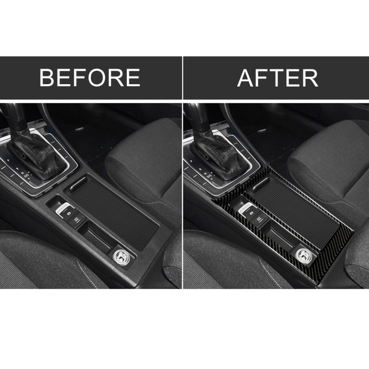 Car Carbon Fiber Water Cup Panel Decorative Sticker for Volkswagen Golf 7 2013-2017, Left Drive