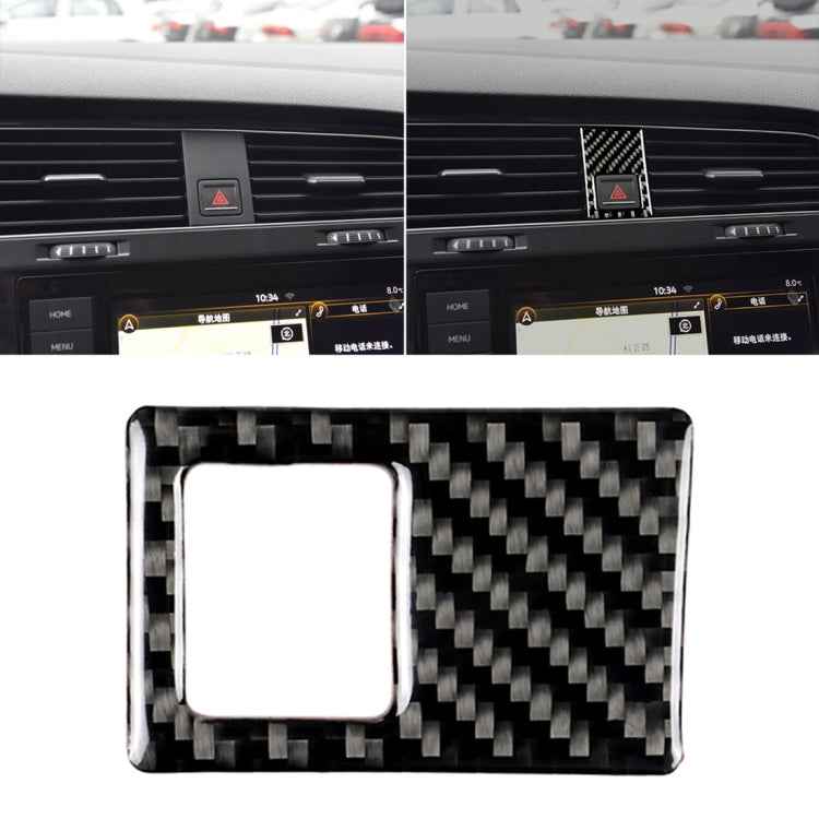 Car Carbon Fiber Emergency Light Frame Decorative Sticker for Volkswagen Golf 7 2013-2017, Left Drive