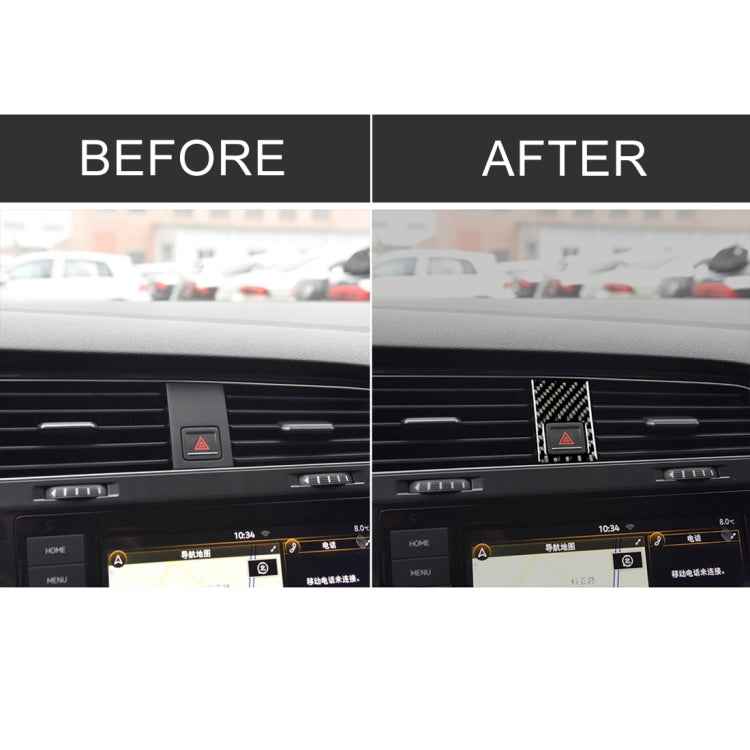 Car Carbon Fiber Emergency Light Frame Decorative Sticker for Volkswagen Golf 7 2013-2017, Left Drive