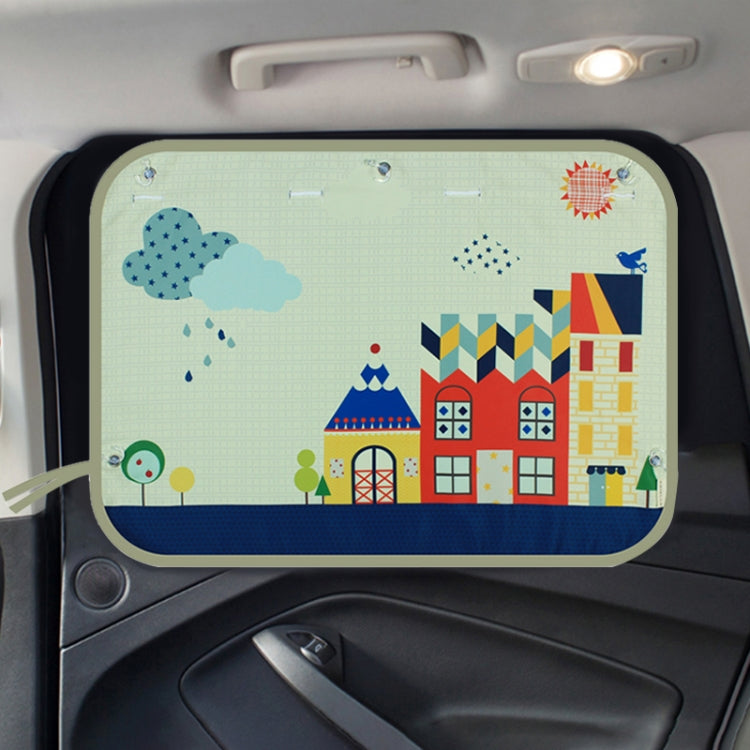 Car Large Rear Window Sunscreen Insulation Window Sunshade Cover, Size: 70*50cm, Rocket, Little Pirate, Small Cloud, Camping, Happy Time, Pink Bus, Happy School Bus, Magic World, Moon Baby, Waterpark, House, Mustache