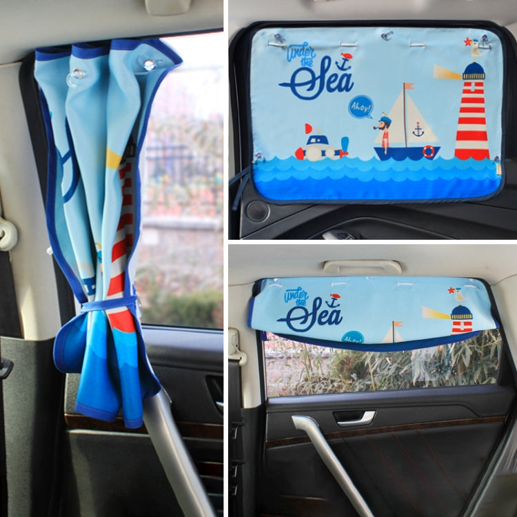 Car Large Rear Window Sunscreen Insulation Window Sunshade Cover, Size: 70*50cm, Rocket, Little Pirate, Small Cloud, Camping, Happy Time, Pink Bus, Happy School Bus, Magic World, Moon Baby, Waterpark, House, Mustache