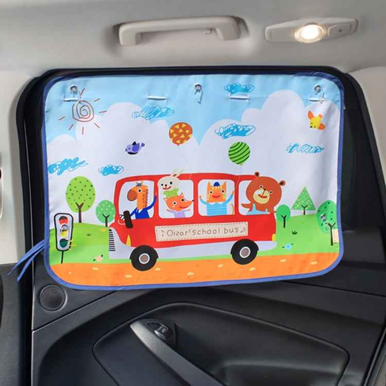 Car Large Rear Window Sunscreen Insulation Window Sunshade Cover, Size: 70*50cm, Small Cloud, Camping, Happy Time, Pink Bus, Happy School Bus, Magic World, Moon Baby, Waterpark, House, Mustache, Rocket, Little Pirate