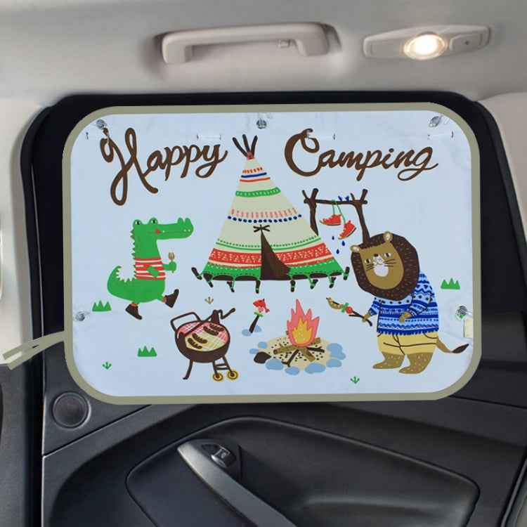 Car Large Rear Window Sunscreen Insulation Window Sunshade Cover, Size: 70*50cm, Small Cloud, Camping, Happy Time, Pink Bus, Happy School Bus, Magic World, Moon Baby, Waterpark, House, Mustache, Rocket, Little Pirate