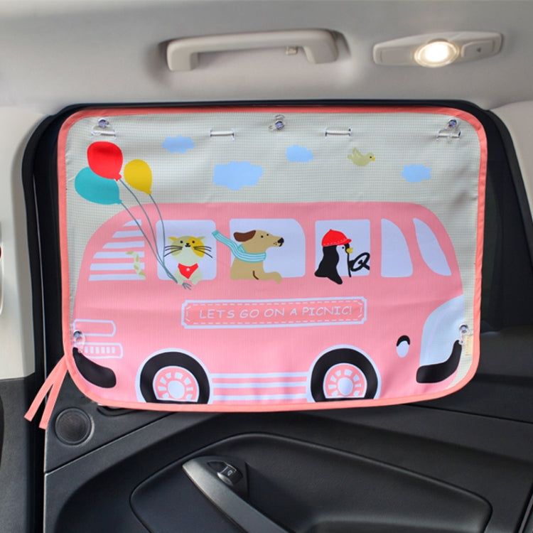 Car Large Rear Window Sunscreen Insulation Window Sunshade Cover, Size: 70*50cm, Rocket, Little Pirate, Small Cloud, Camping, Happy Time, Pink Bus, Happy School Bus, Magic World, Moon Baby, Waterpark, House, Mustache