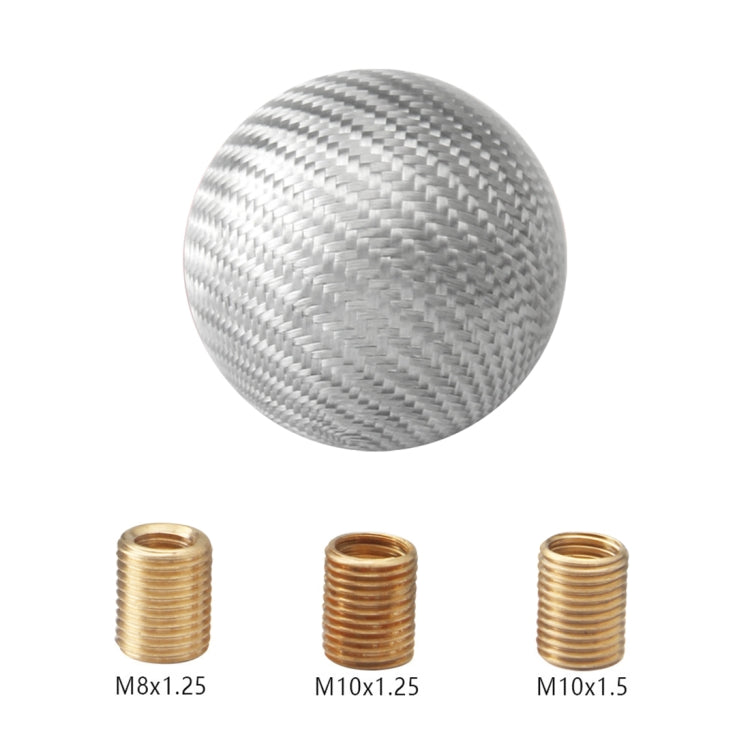 Universal Vehicle Car Shifter Cover Manual Automatic Carbon Fiber Ball Gear Shift Knob, Silver, Ball Gear Shift Knob, Black