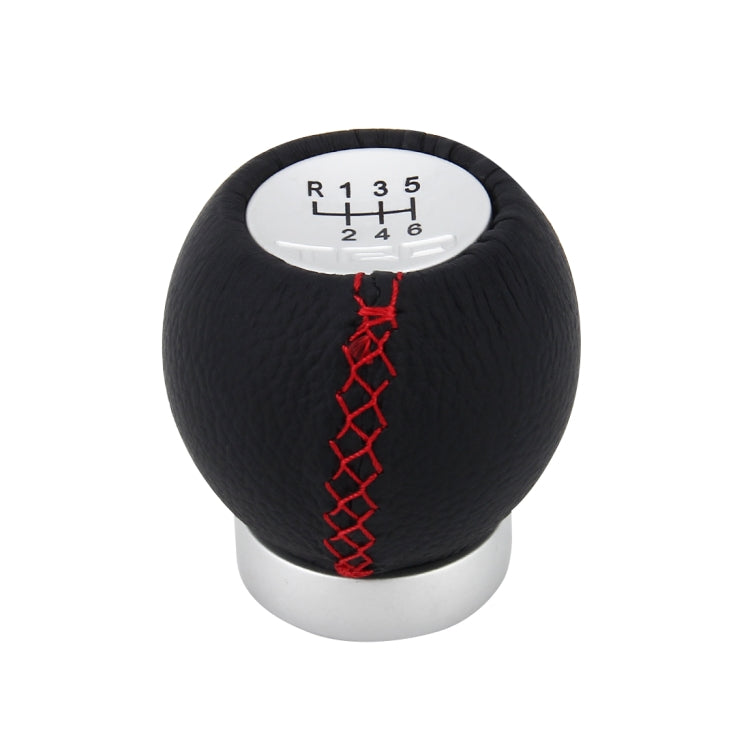 Universal Car Modified Shifter Black Leather Lever Manual 6-Speed Gear Shift Knob, 6-Speed