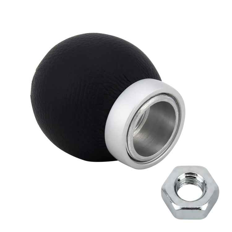 Universal Car Modified Shifter Black Leather Lever Manual 5-Speed Gear Shift Knob Adapter