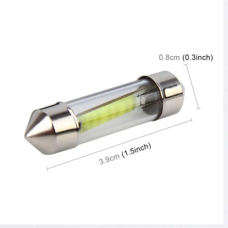 10 PCS 39mm 1W 6000K White Light Car Dome Lamp License LED Reading Light, DC 12V, 39mm