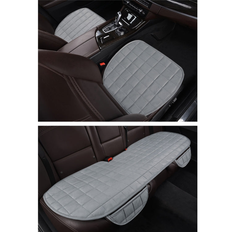 3 PCS / Set Warm Car Seat Cover Cushion Five Seats Universal Two Front Row Seat Covers and One Back Row Seat Cover Car Non-slip Chair Pad Warm Car Mats No Back Plush Cushion