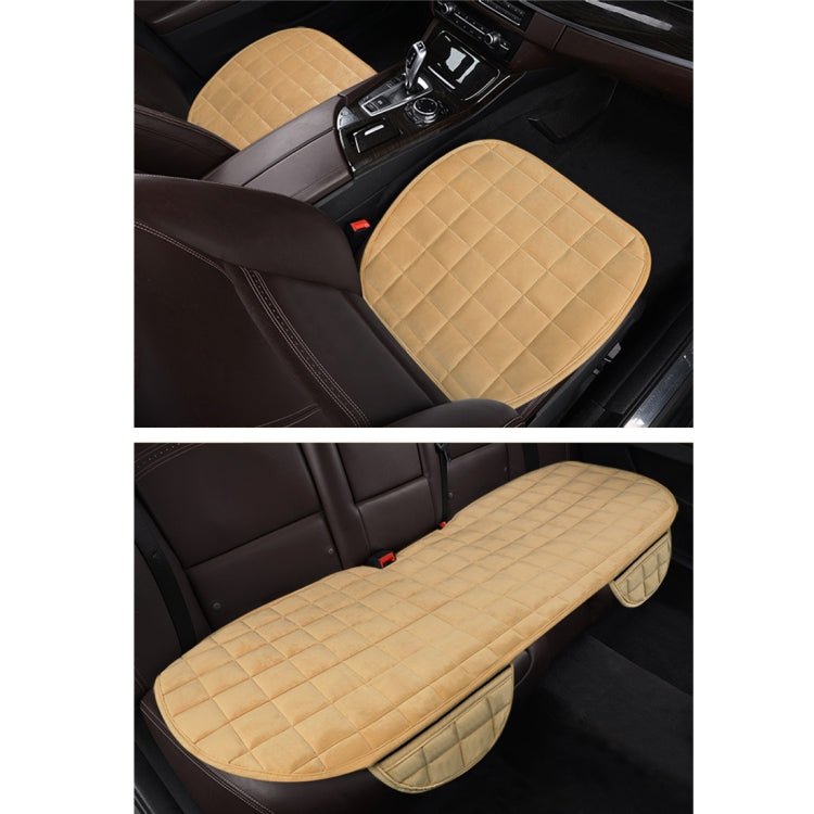 3 PCS / Set Warm Car Seat Cover Cushion Five Seats Universal Two Front Row Seat Covers and One Back Row Seat Cover Car Non-slip Chair Pad Warm Car Mats No Back Plush Cushion