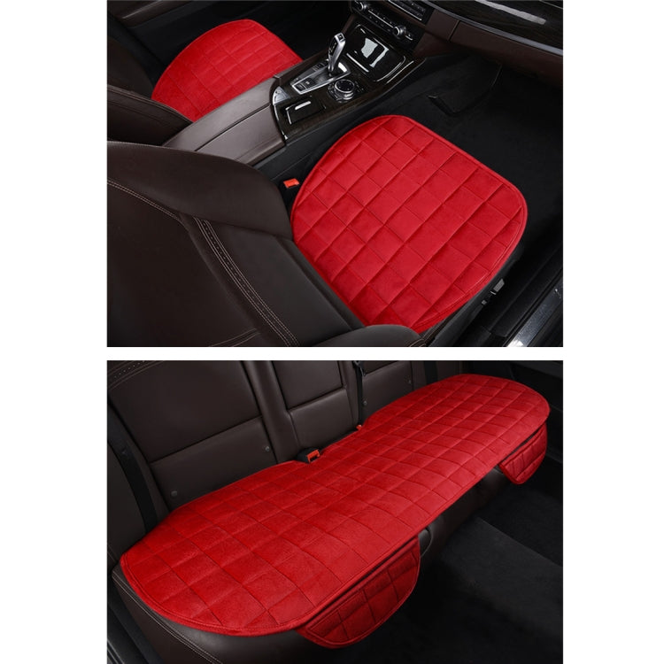 3 PCS / Set Warm Car Seat Cover Cushion Five Seats Universal Two Front Row Seat Covers and One Back Row Seat Cover Car Non-slip Chair Pad Warm Car Mats No Back Plush Cushion