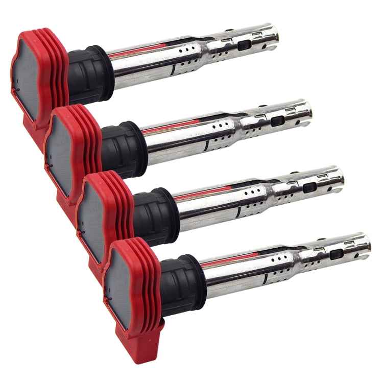 4 PCS Replace Car Ignition Coil Type 06E905115A/B/C/E/F Coils Suitable for 4-cylinder Engine For Audi A6L 2.4 Year After 2005, Random Number Delivery