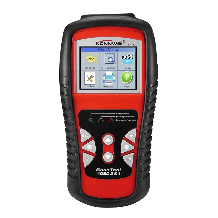 KONNWEI KW830 OBDII / CAN Car Auto Diagnostic Scan Tools Auto Scan Adapter Scan Tool Supports 8 Languages and 6 Protocols (Can Also Detect Battery and Voltage, Only Detect 12V Gasoline Car), KW830