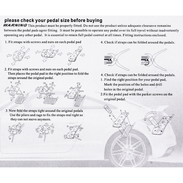 CS-322 2 in 1 Non-Slip Manual Car Truck Pedals Foot Brake Pad Cover Set, CS-322