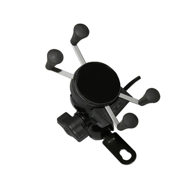 Universal 12V Motorcycle USB Phone Charger with Holder, Suitable for 3.5-6.5 inch Smartphones