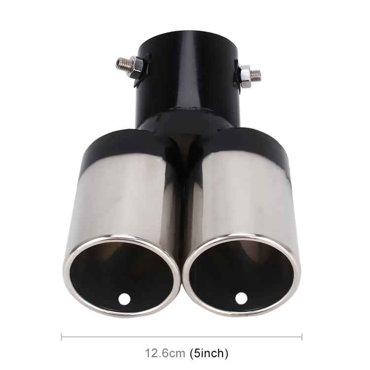 Universal Car Styling Stainless Steel Curved Double Outlets Exhaust Tail Muffler Tip Pipe