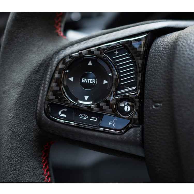 2 in 1 Carbon Fiber Steering Wheel Button Trim Interior DIY Sticker for Honda Civic 10th Gen 2016-2019(Deluxe)