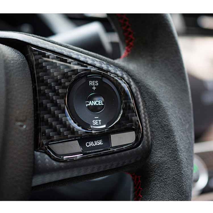 2 in 1 Carbon Fiber Steering Wheel Button Trim Interior DIY Sticker for Honda Civic 10th Gen 2016-2019(Deluxe)