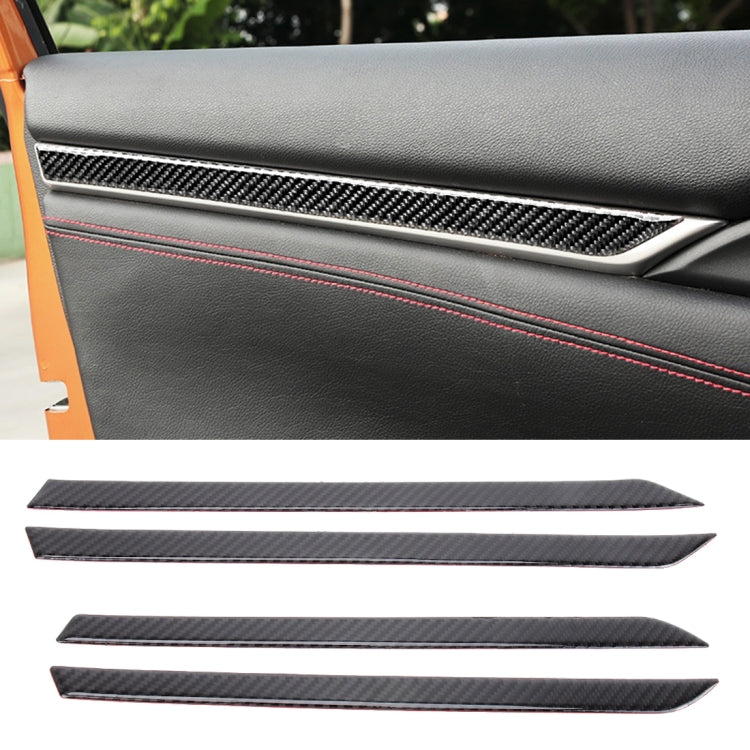 Carbon Fiber 3D Interior Door Trim Decals DIY Decorative Sticker for Honda Civic 10th Gen 2016-2019, Interior Door Trim