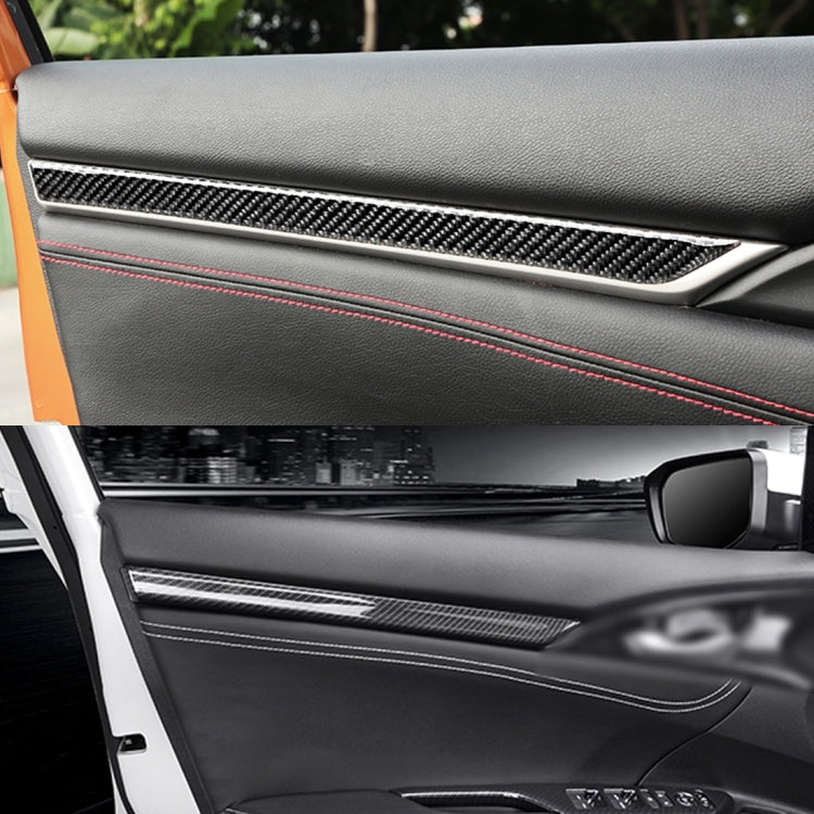 Carbon Fiber 3D Interior Door Trim Decals DIY Decorative Sticker for Honda Civic 10th Gen 2016-2019, Interior Door Trim