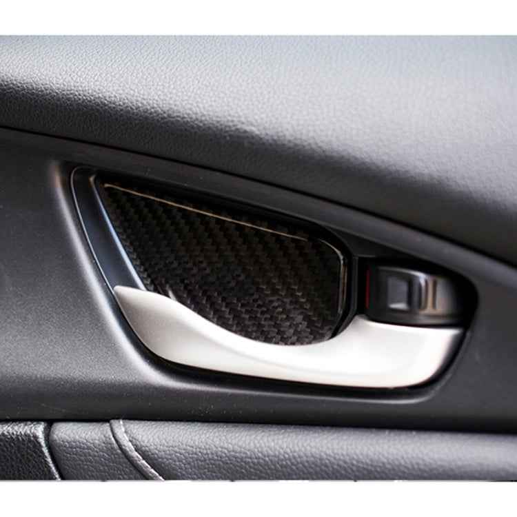 Carbon Fiber Inner Door Handle Bowl Cover Trim Decals Decorative Sticker for Honda Civic 10th Gen