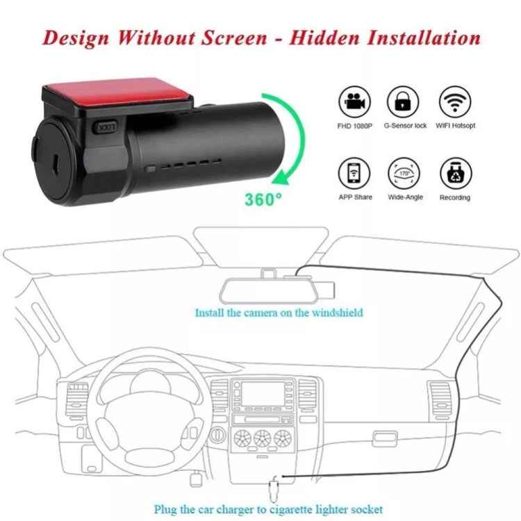 Mini Car Dash Camera WiFi Monitor Full HD Dashcam Video Recorder Camcorder Motion Detection, Support TF Card & Android & IOS
