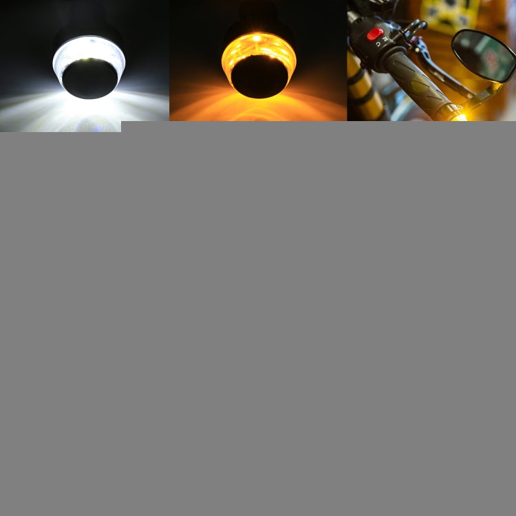 Pair Motorcycle Turn Signal Light Grip Bar Plug Strobe Side Marker End LED Handlebar Lamp, Turn Double Light, Red Light