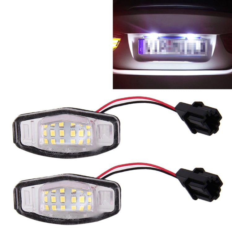 2 PCS DC 12V 2W 120LM 6000K LED License Plate Light 18-SMD Bulbs Lamps for Honda Civic VII4/5D 01-05, VIII 06-17, City 4D 03-09, Lengend 99-04, For Honda Civic