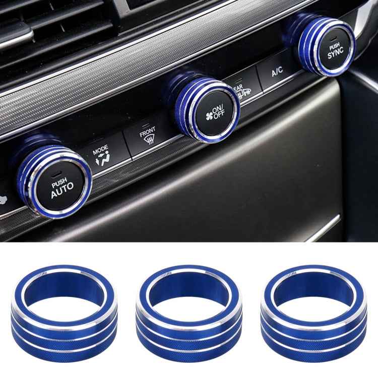 3 PCS Car Aluminum Alloy Air Conditioner Knob Case for Honda Tenth Generation Accord