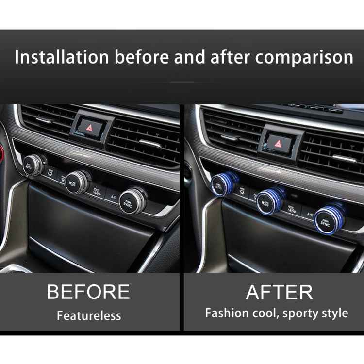 3 PCS Car Aluminum Alloy Air Conditioner Knob Case for Honda Tenth Generation Accord