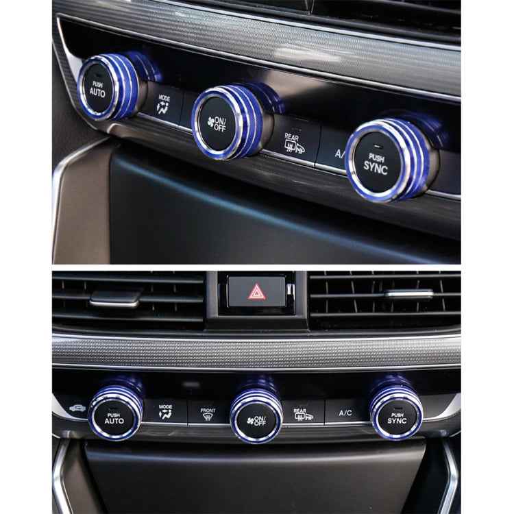 3 PCS Car Aluminum Alloy Air Conditioner Knob Case for Honda Tenth Generation Accord