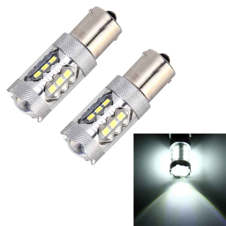 2 PCS 1156 / BA15S 5W 250LM 6000K Car Auto Turn Light Reversing Lights 16LEDs SMD-2835 Lamps, DC 12V