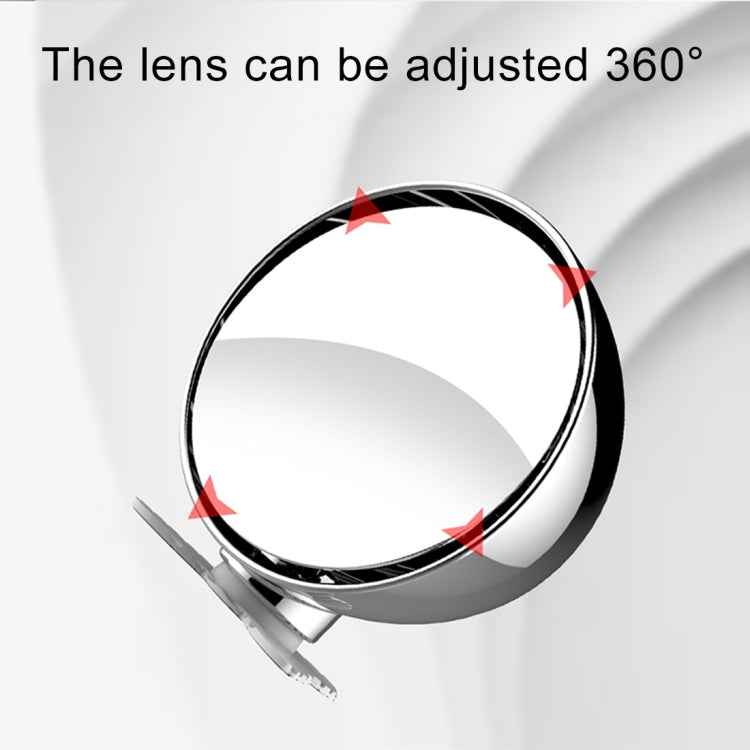 3R-044 Auxiliary Rear View Mirror Car Adjustable Blind Spot Mirror Wide Angle Auxiliary Rear View Side Mirror, 3R-044 (Black), 3R-044 (Silver), 3R-044 (White)