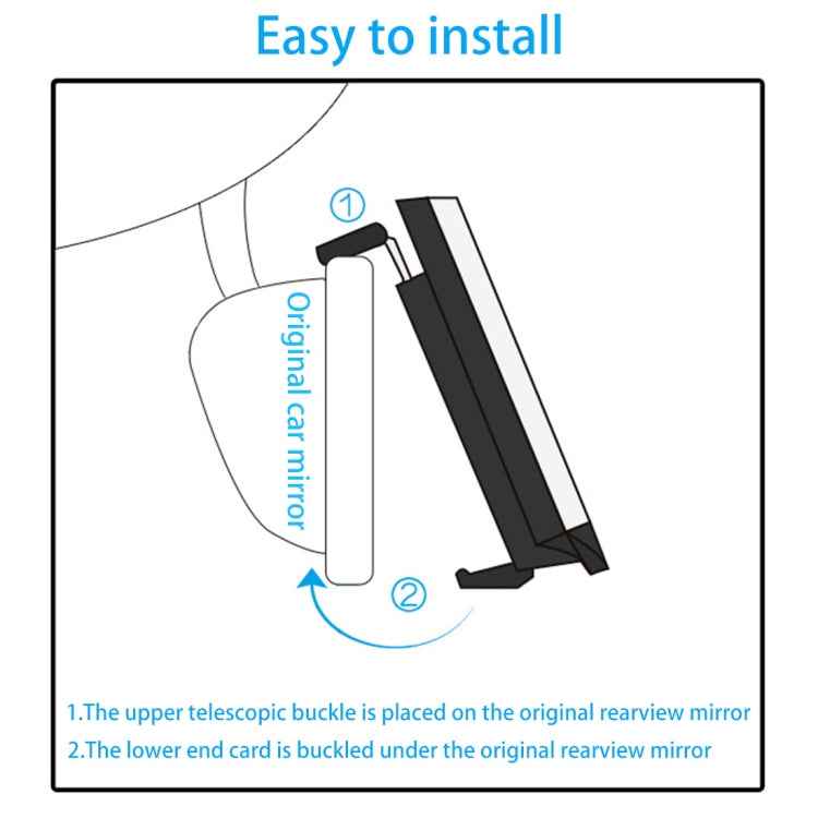 3R-331 Car Truck Interior Rear View Blind Spot Adjustable Wide Angle Curved Mirror, Size: 30*8.5*3.5cm