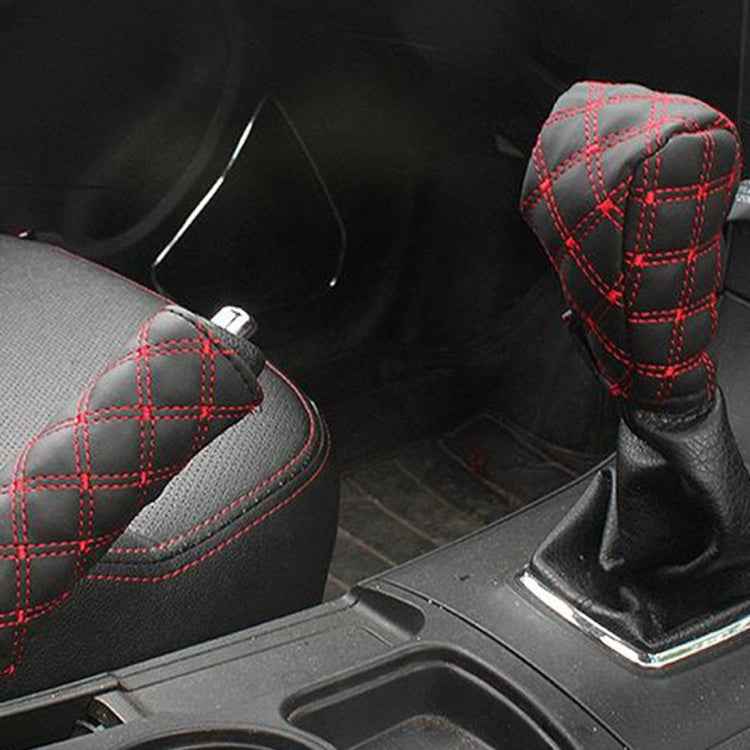 3 PCS Car Hand Brake Cover Shift Knob Gear Stick Cushion Sets Rear View Mirror Sets Cover Car Accessory Interior Decoration Pad