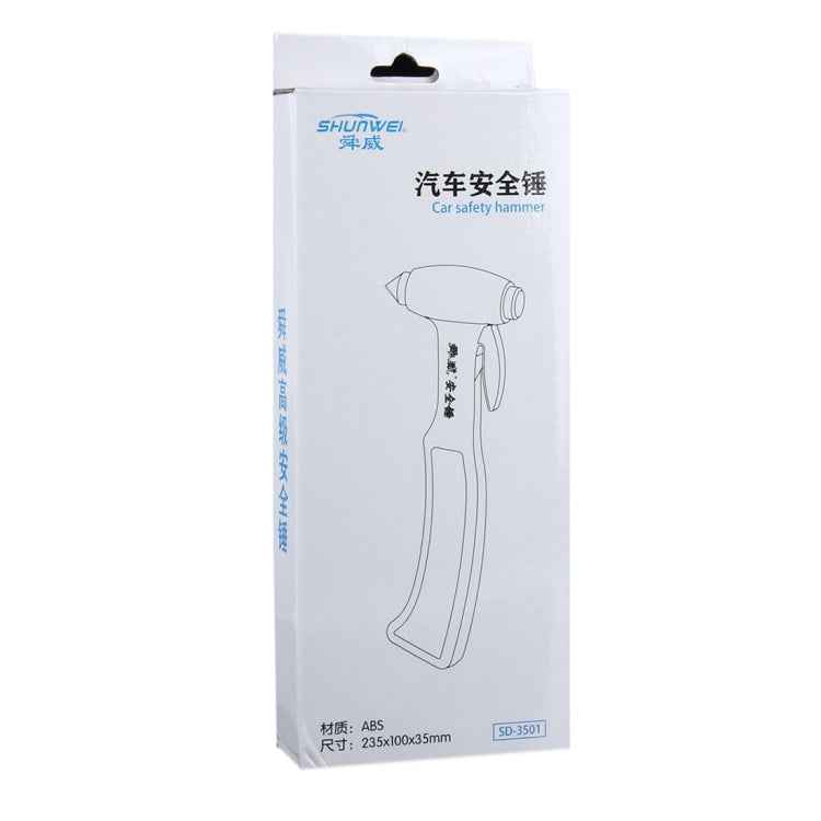 SHUNWEI SD-3501 Seat Belt Cutter Window Breaker Auto Rescue Tool Ideal Plastic Shell Car Safety Emergency Hammer with Adhesive Tape And Fixation Frame