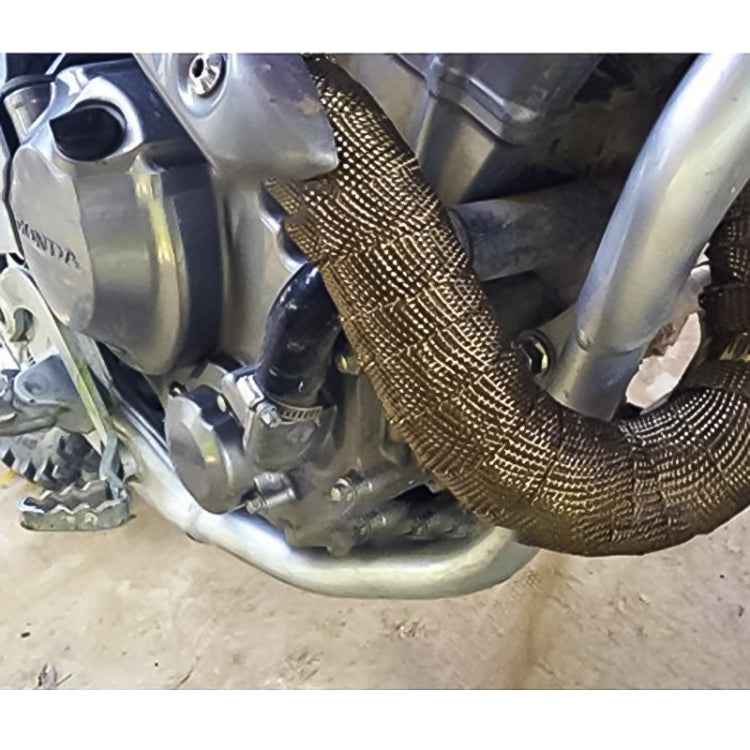 10m Titanium Gold Exhaust Wrap Auto Motor Exhaust Heat Shield Wrap Heat Resistant Wrap