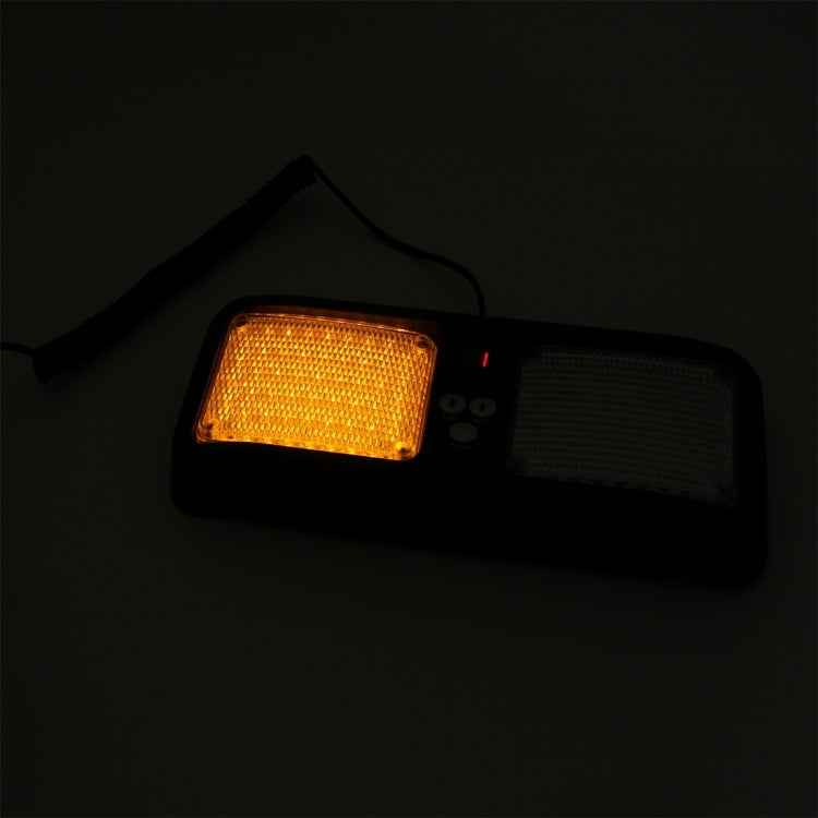 High qulaity DC 12V,9W LED Waterproof Car Sunshade Yellow Light + White Light Warning Lights Strobe Emergency Lights Flashing Light with 12 Kinds Flash Patterns