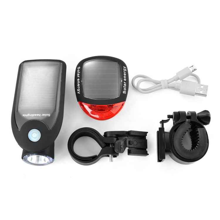 2 PCS 3W 240LM USB Solar Energy Motorcycle / Bicycle Light Set, Front Light+Back Light