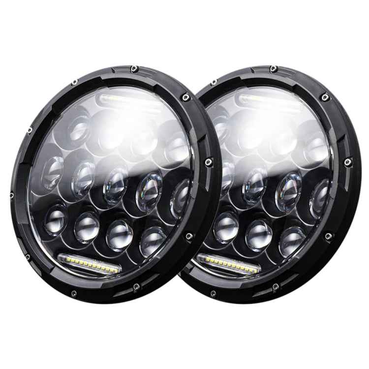2 PCS 7 inch DC10-48V 36W 6000K Harley Motorcycle Headlight with 12 SMD-5630-LED Lamps and 12 Crystal Lamp Beads
