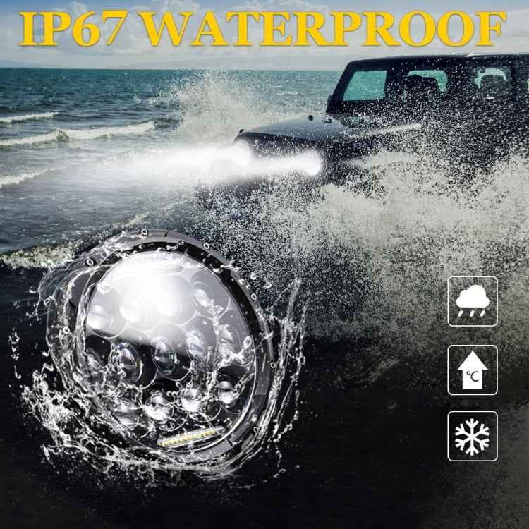 2 PCS 7 inch DC10-48V 36W 6000K Harley Motorcycle Headlight with 12 SMD-5630-LED Lamps and 12 Crystal Lamp Beads