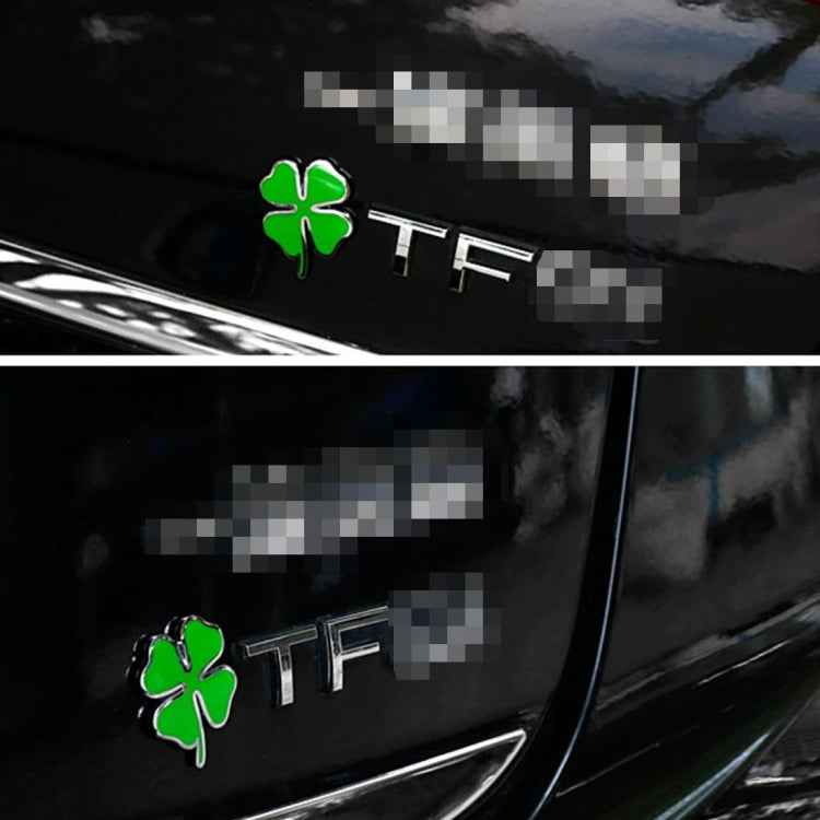 Four Leaf Clover Herb Luck Symbol Badge Emblem Labeling Sticker Styling Car Dashboard Decoration, Size: 7.5*6cm