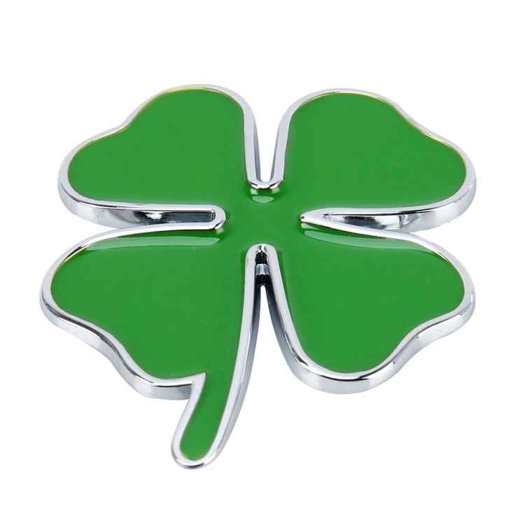 Four Leaf Clover Herb Luck Symbol Badge Emblem Labeling Sticker Styling Car Dashboard Decoration, Size: 4*3.3cm