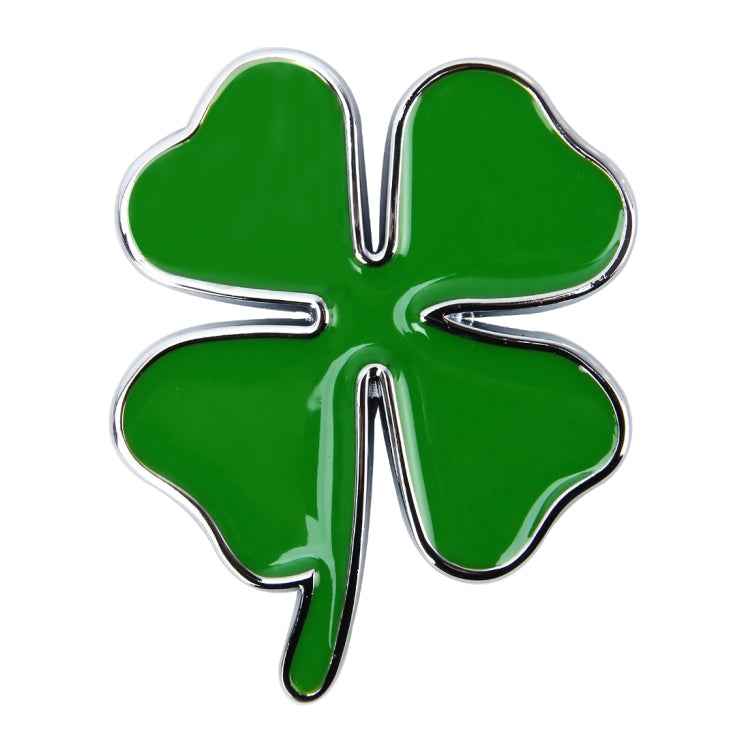 Four Leaf Clover Herb Luck Symbol Badge Emblem Labeling Sticker Styling Car Dashboard Decoration, Size: 4*3.3cm
